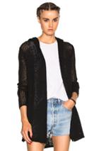 James Perse Hooded Cardigan Sweater In Black
