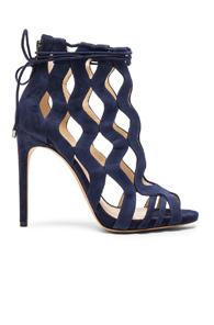 Alexandre Birman Suede Loretta Heels In Blue