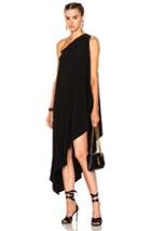 Norma Kamali One Shoulder Diagonal Dress In Black