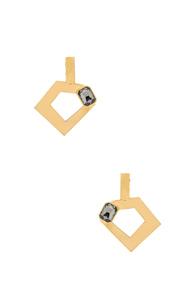 Wasson X Lpa For Fwrd Penta Hoop Earrings With Crystal In Metallics