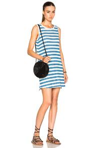 Current/elliott Muscle Tee Dress In Blue,stripes