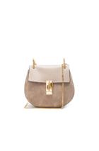 Chloe Small Suede Drew Bag In Gray