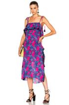 Tanya Taylor Palms Josefina Dress In Abstract,blue,pink