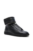 Maison Margiela Leather Future High Top Sneakers In Black
