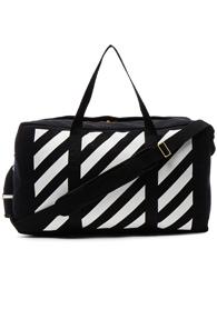 Off-white Duffle Bag In Black,stripes