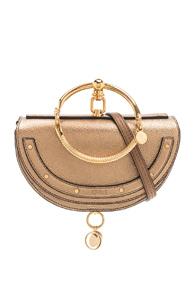 Chloe Small Nile Leather Metallic Minaudiere In Metallic Gold