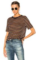 T By Alexander Wang Striped Cropped Tee In Blue,neutrals,stripes
