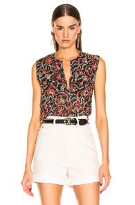 Isabel Marant Etoile Erney Top In Black, Floral