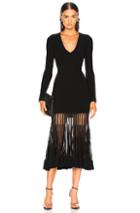Alexander Mcqueen Graphic Ottoman Knit Maxi Dress In Black