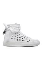 Buscemi 125mm Leather Round Hole Sneakers In White
