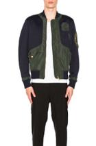 Kolor Color Block Bomber Jacket In Blue,green