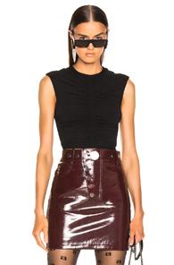 T By Alexander Wang Crepe Cropped Top In Black