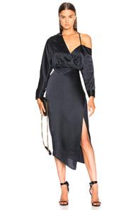 Michelle Mason For Fwrd Off Shoulder Dress In Blue