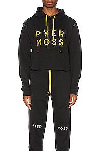 Pyer Moss Classic Logo Hooded Sweatshirt In Black