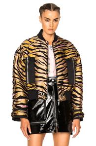 Kenzo Tiger Stripes Jacket In Yellow,animal Print