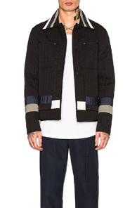 Craig Green Paneled Quilted Worker Jacket In Black