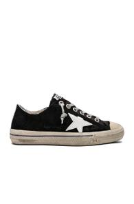 Golden Goose Velvet V Star 2 Sneakers In Black