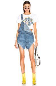 R13 Spiral Hem Overall In Denim Medium