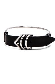 Alexander Wang Triangle Buckle Choker In Black,metallics