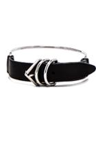 Alexander Wang Triangle Buckle Choker In Black,metallics