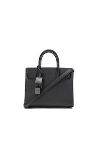 Saint Laurent Nano Sac De Jour Bonded Shiny Trim In Black