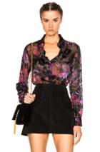 Etro Boyfit Jacquard Shirt In Black,purple,floral