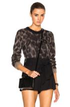 No. 21 Cropped Sweater In Animal Print,brown