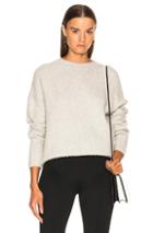 Helmut Lang Brushed Wool Crew Sweater In Gray