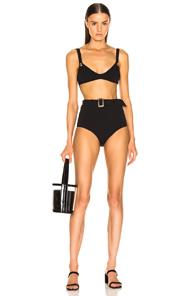 Lisa Marie Fernandez Magdalena Belted High Waist Bikini In Black