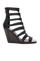 Rick Owens Leather Nautilus Wedges In Black