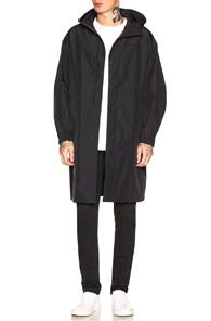 Helmut Lang Parley Hooded Raincoat In Black