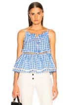 Dodo Bar Or Patricia Top In Blue,plaid,white