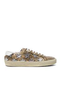Saint Laurent Leather Court Classic Star Sneakers In Metallics