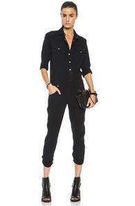 R13 Cowboy Cotton Jumpsuit In Black