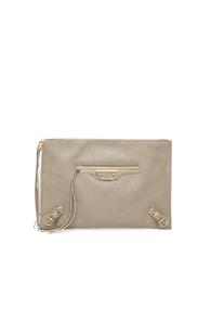 Balenciaga Metallic Edge Pouch In Gray
