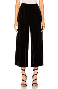 Raquel Allegra Velvet Culotte Pants In Black