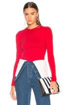Joostricot Bodycon Crew Neck Sweater In Red