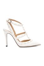 Valentino Rockstud Punkouture Patent Slingbacks T.100 In White