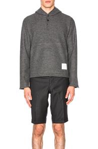 Thom Browne Wool Boucle Jersey Hoodie In Gray