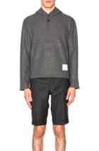 Thom Browne Wool Boucle Jersey Hoodie In Gray