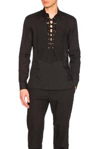 Balmain Lace Up Shirt In Black