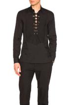 Balmain Lace Up Shirt In Black