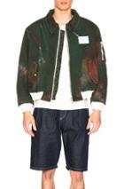 Gosha Rubchinskiy Tie Dye Bomber Jacket In Green,red,ombre & Tie Dye