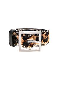 Amiri Leopard Belt In Animal Print,brown
