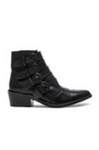 Toga Pulla Buckled Leather Booties In Black