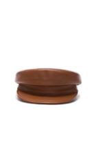 Janessa Leone Mattie Fisherman Leather Cap In Brown