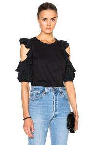 No. 21 Cold Shoulder Tee In Black