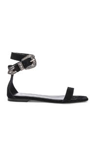 Saint Laurent Mica Buckle Sandals In Black