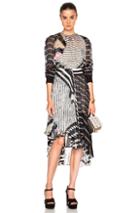 Preen By Thornton Bregazzi Caliste Dress In Stripes,black,floral,abstract
