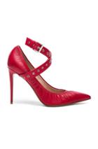 Valentino Leather Ankle Strap Pumps In Red